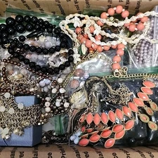 Jewelry Lot Mostly Modern Necklaces Wearable Scrap Harvest Repurpose Craft 7 lbs