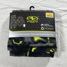Athletic Works Youth Thermal Underwear Set Size L 10-12 Black Camo DriWorks NWT