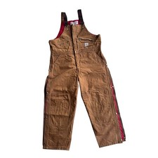 Carhartt R04BRN Quilt Lined Duck Bib Overalls Brown 46 x 30 Made in USA Mens