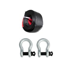 3 26000 Lbs Tow Strap 10 Ft Off-road Snatch Recovery W D-rings W Bow Shackles 3 26000 Lbs Tow Strap 10 Ft Off-road Snatch Recovery W D-rings W Bow Shackles