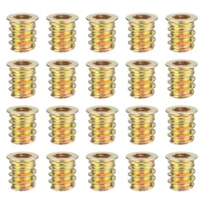 20pcs Countersunk Head Carbon Steel Hex Drive Threaded Inserts 1/5"-6 x 13mm