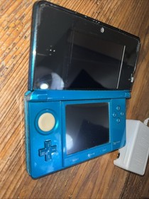 Nintendo 3DS Aqua Blue Handheld USA Console System CTR-001 w/ Pokemon Games