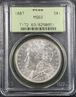 1887 Morgan Silver Dollar $1 - PCGS OGH MS63