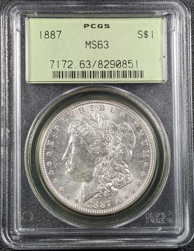 1887 Morgan Silver Dollar $1 - PCGS OGH MS63