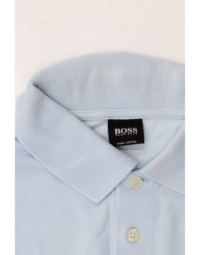 HUGO BOSS Mens Polo Shirt Medium Blue Cotton AI10 - Picture 4 of 5