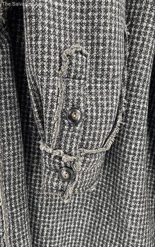 True Grit Mens Gray Houndstooth Sherpa Lined Button Front Jacket Size Medium image 4