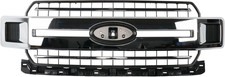 Chrome Front Bumper Radiator Grille Grill Compatible with 2018 2019 2020 F-150 F