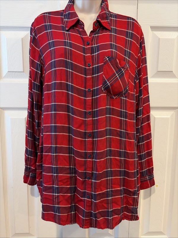 Isabel Maternity By Ingrid & Isabel Long Sleeve Plaid Top Medium