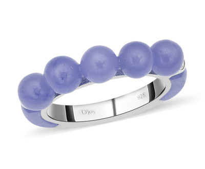 Mode Band Ring lila Jade Kugeln Blase Größe 9 Sterlingsilber stapelbar NEU