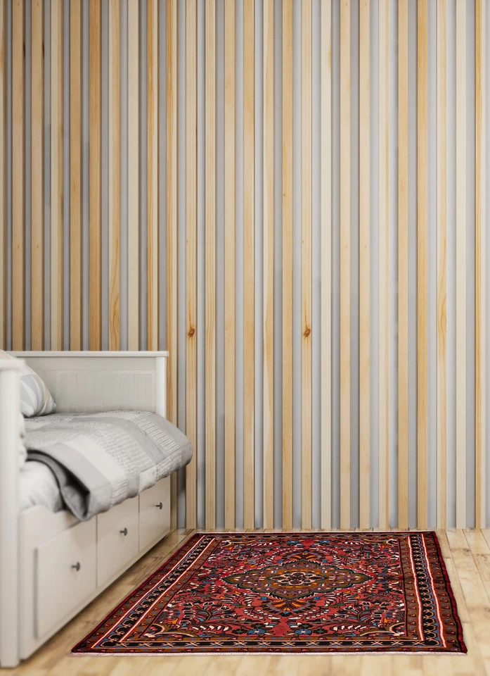 Alfombra oriental tradicional vintage anudada a mano de lana de 5'0" x 6'9" Foto 2 de 4