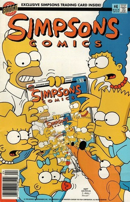 #ad Simpsons Comics #4 Newsstand FN; Bongo Busman Back Cover w BagBoard $24.98