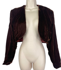 Vintage 1990s dark brown velvet bolero M  jac...