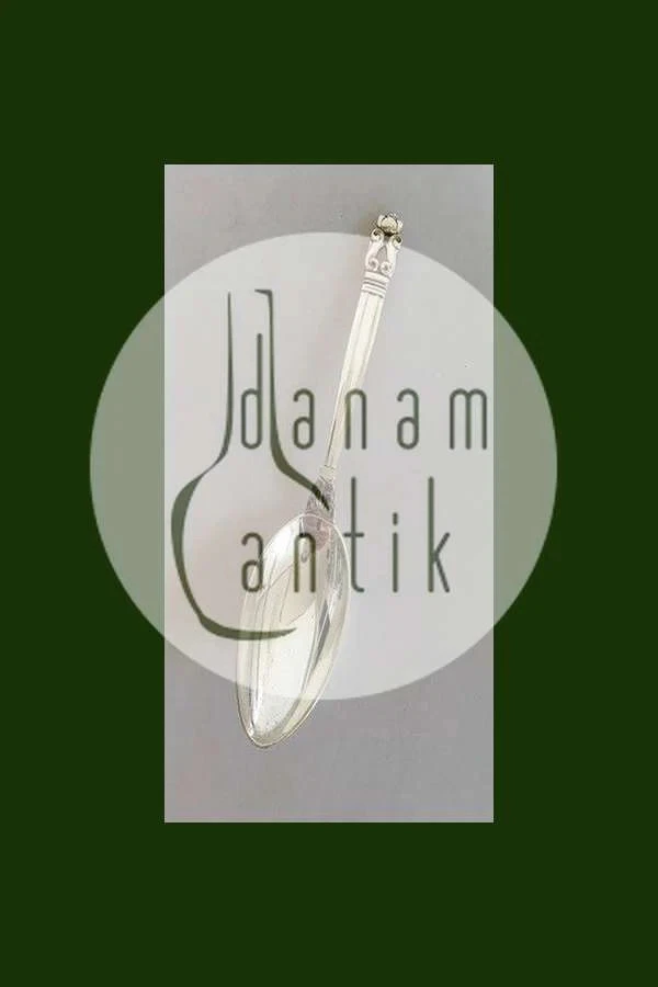 Cuchara de postre Georg Jensen bellota plata de ley n.º 021 Foto 4 de 4