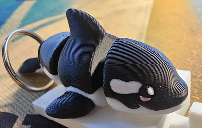 3D PRINTED ORCA  FIDGET KEYCHAIN NOSTALGIA RETRO FUN FOR ALL ARTICULATED TOY