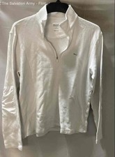 Michael Kors Mens White Long Sleeve Quarter-Zip Pullover Sweater Size Large