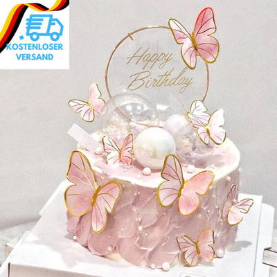 21 Stück Schmetterlinge Torten Deko, Tortendeko Schmetterling, 3D Dreidimensiona