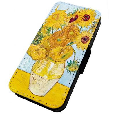 Bedruckte Flip Handyhülle iPhone, Samsung & Huawei Sonnenblumen Van Gogh