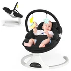 Electric Baby Swing with Remote Control - 5 Natural Motion Speeds, Black
