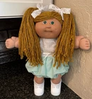 Cabbage Patch Kid REROOT golden highlighted hair green eyes preemie CPK outfit