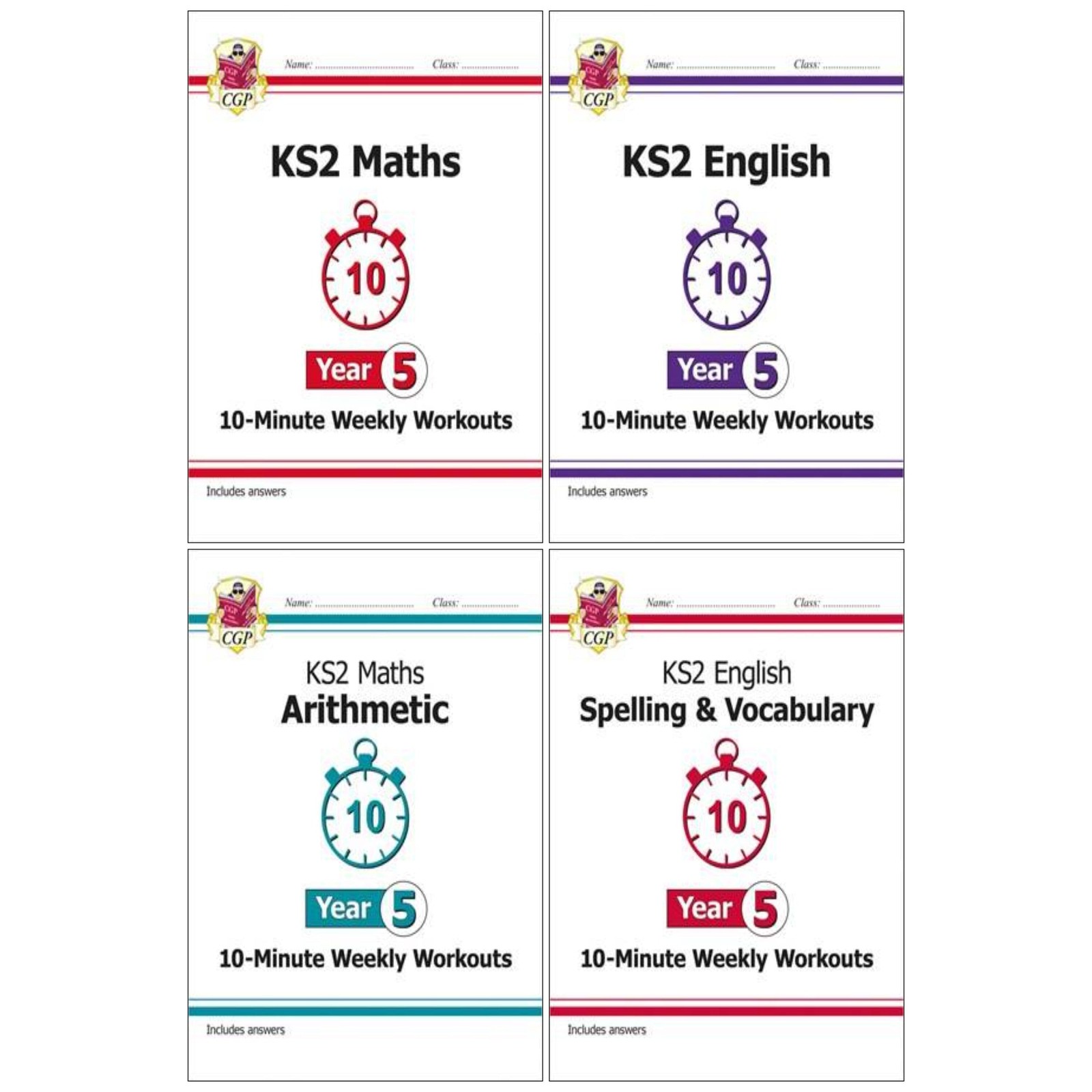 CGP KS2 Year 5 10-Minute Weekly Workout Bundle – Ages 9-10, Paperback NEW - Image 2