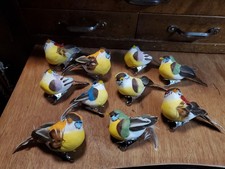 Vintage Artificial Foam Birds Crafting Decoration Feather 1-3" Set of 10 D