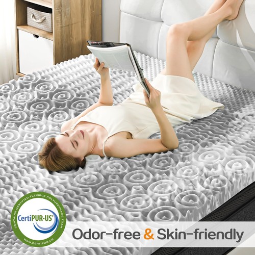 2 Inch Mattress Topper 5-Zone Memory Foam Mattress Topper Pressure Relieve So... - Picture 3 of 8