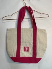 T-MOBILE Khaki & Pink 12.5 x 10.5" Tmobile Mini Canvas Tote Bag