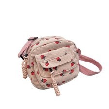 Cute Crossbody Bag for Women Strawberry Pattern Corduroy Bag Fashion Messenge...
