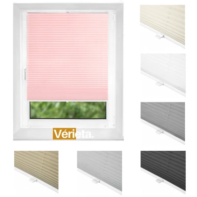 Plissee Klemmfix ohne Bohren Faltrollo Jalousie Plise Blickdicht verspannt Rosa - Bild 1 von 4