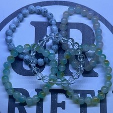 JR Varieties Stone Beaded Bracelet Set Adjustable Multicolor Round Fashion