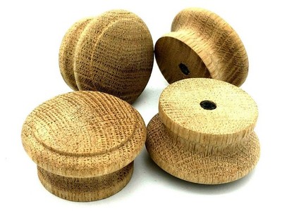Große Eiche Türklinken 50 mm Massivholz Schrankknauf Schrank Holzgriff (301)