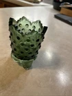 Fenton Emerald Green Opalescent Hobnail Toothpicks Holder 3” Tall Glass Vintage