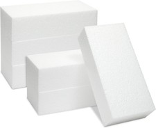 Flower Foam Craft Blocks - White, 6-Pack, 8 x 4 x 2 in for Arrangements