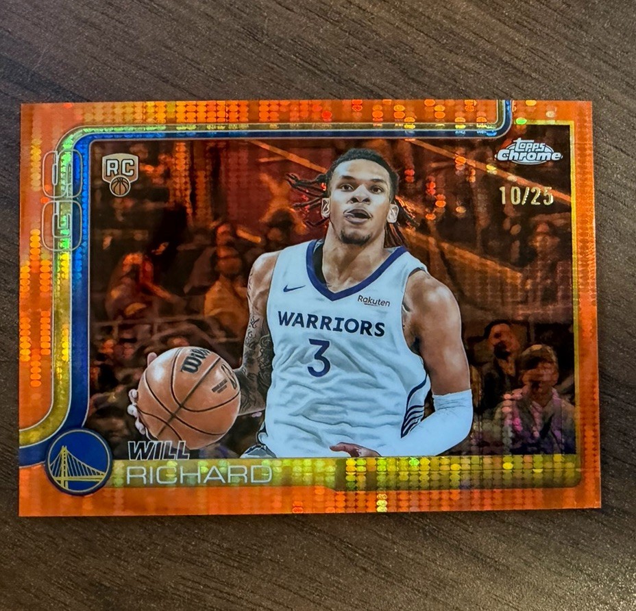 Will Richard 2025-26 Topps Chrome #287 Orange Wave Refractor Rookie RC #10/25