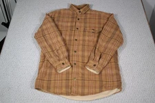 Woolrich Buckskin Shirt Jacket Mens Medium Flannel Fleece Lined Hong Kong 0221