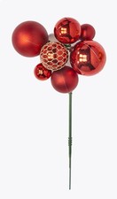 Christmas Ball Pick x 7, Red, Set of 12