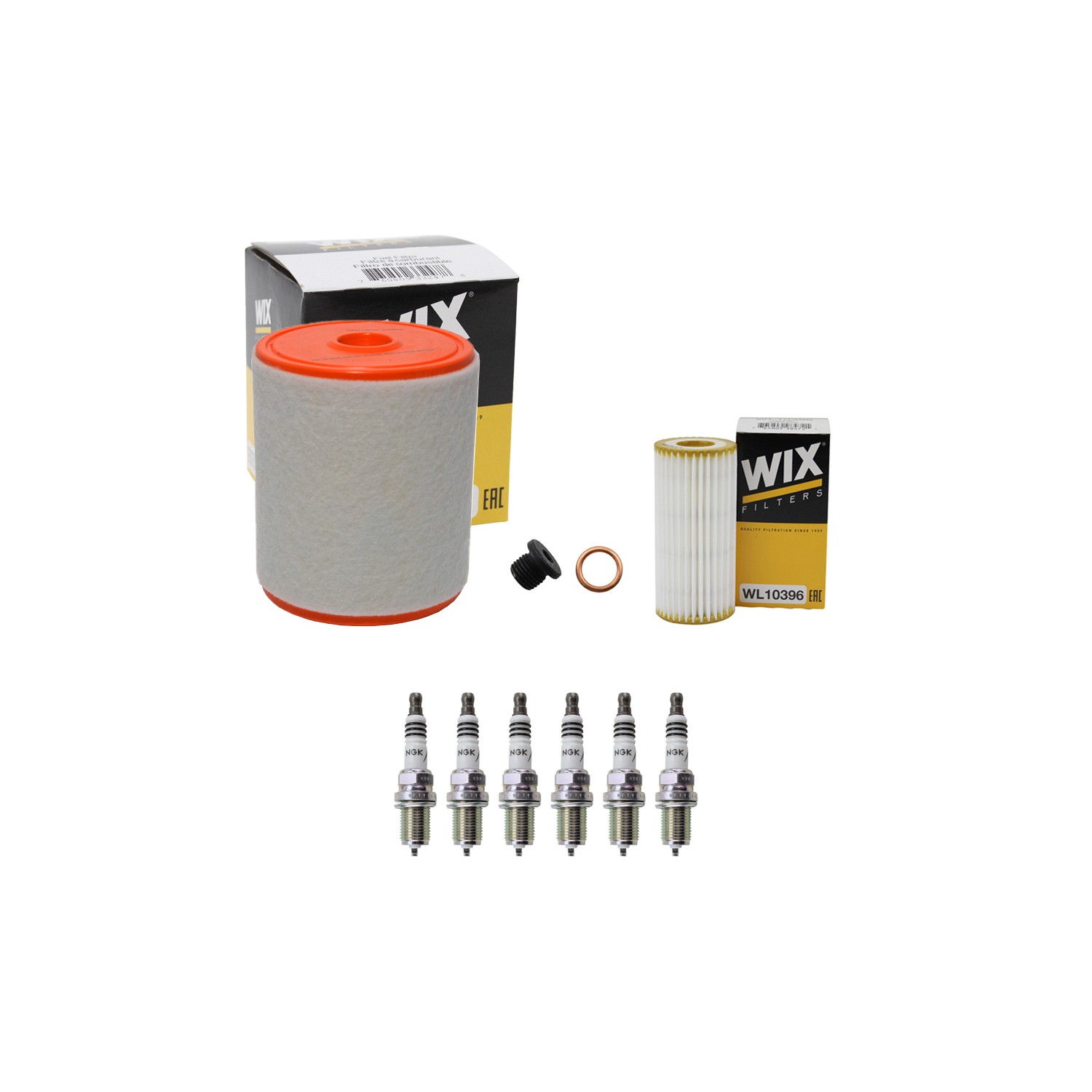 Wix Engine Air Oil Filters  NGK 6 Spark Plugs Kit for A6 Quattro 3.0 V6 17-18