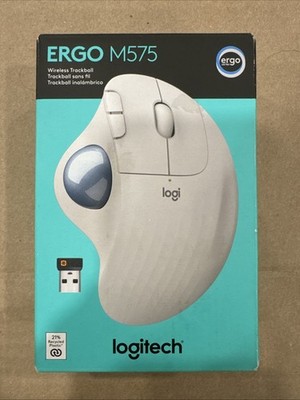 Logitech Ergo M575 White Wireless Trackball Mouse - New in Box