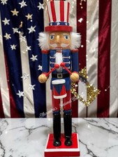 Patriotic 4th Of July Uncle Sam Nutcracker 15" Soldier Drummer Independence Day