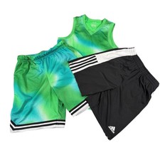 Adidas Kids Athletic Shorts  Tank Top Lot 3 Youth XL L Black Green Mesh Set