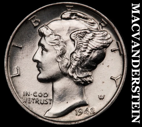 1942 Mercury Dime- Super Choice Gem Brilliant Uncirculated++++ Luster #i2032