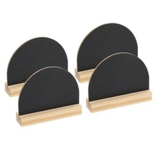 4Pcs Mini Tabletop Chalkboard Signs with Easel Stand Semicircle, 3.9"x3" 