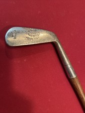 Hickory Shaft Golf Club Tom T. Stewart 3 Iron Leather Grip Vintage