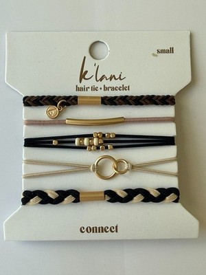 Klani Hair Tie+Bracelet Set '' Connect '' Small  Braided Beaded Charm Free Ship