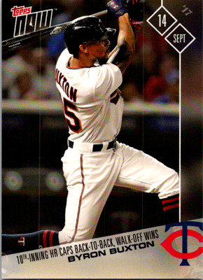 2017 TOPPS NOW #610 BYRON BUXTON 10TH INNING CAPS BACK TO BACK WALK OFF WIN