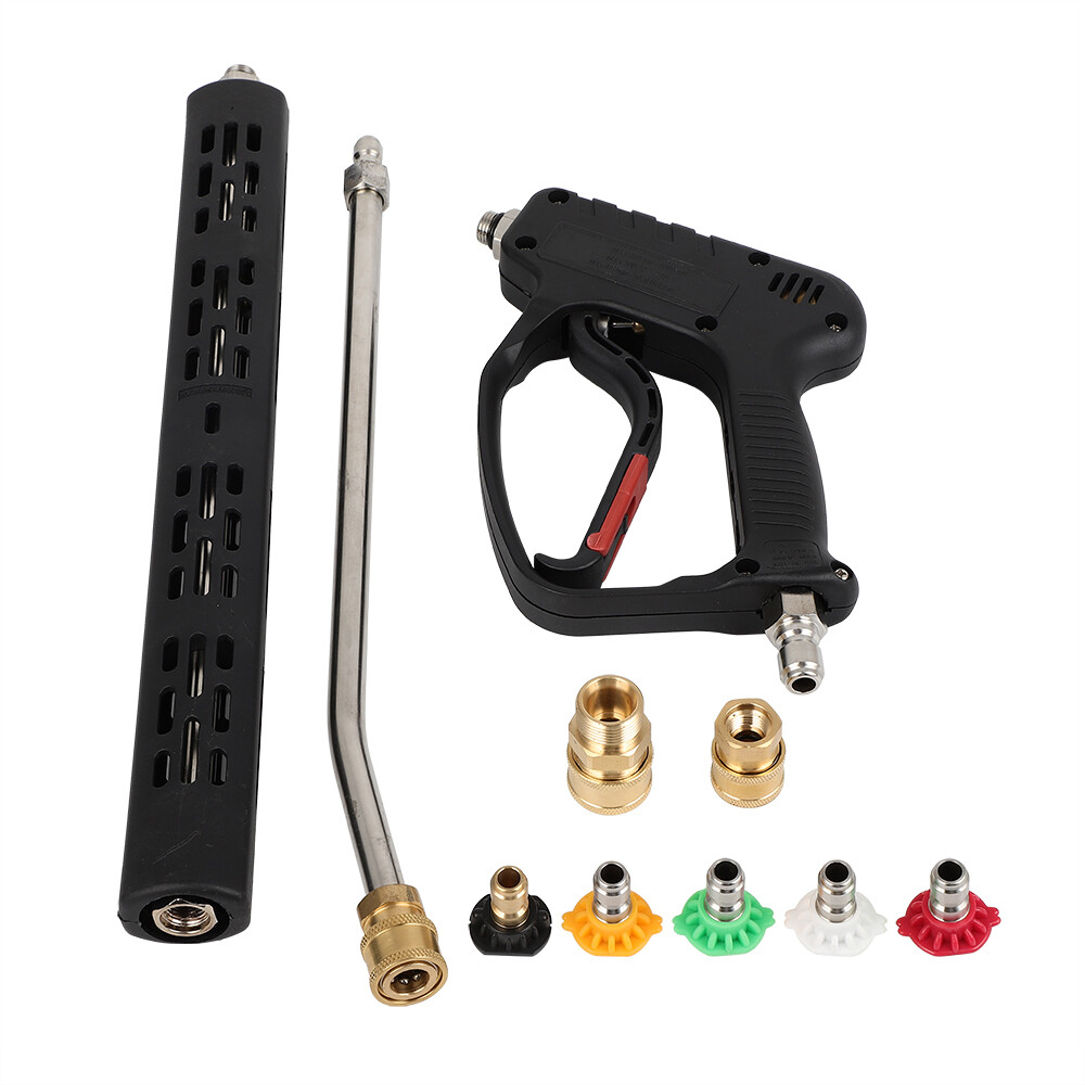 High Pressure Washer Gun 5000PSI 3/8" with Extension Wand Trigger Handle 1/4"