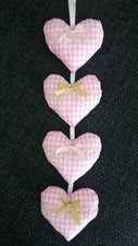 Cuori shabby decorazione da appendere rosa con pizzo