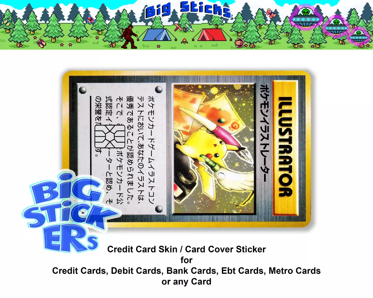 Credit Card SMART Sticker Skin Pikachu Illustrator Pokémon Card Decal