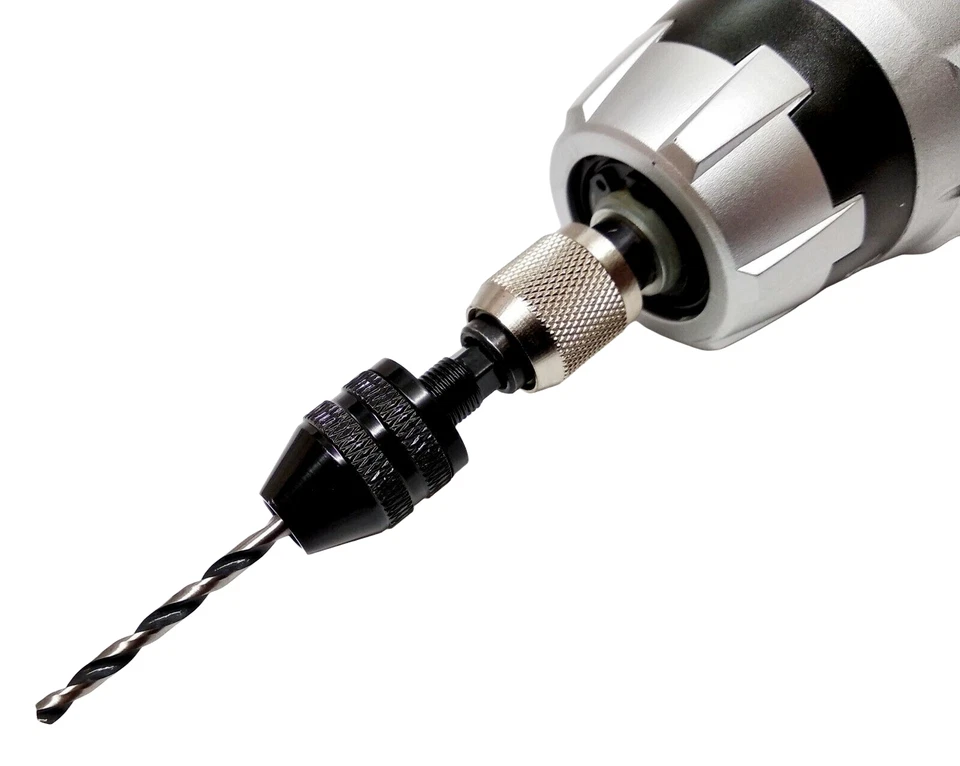 Mini Bohrer Adapter Bit Bohrfutter 0,3-4mm schlüssellos Sechskant 1/4'' HEX NEU - Bild 3 von 3