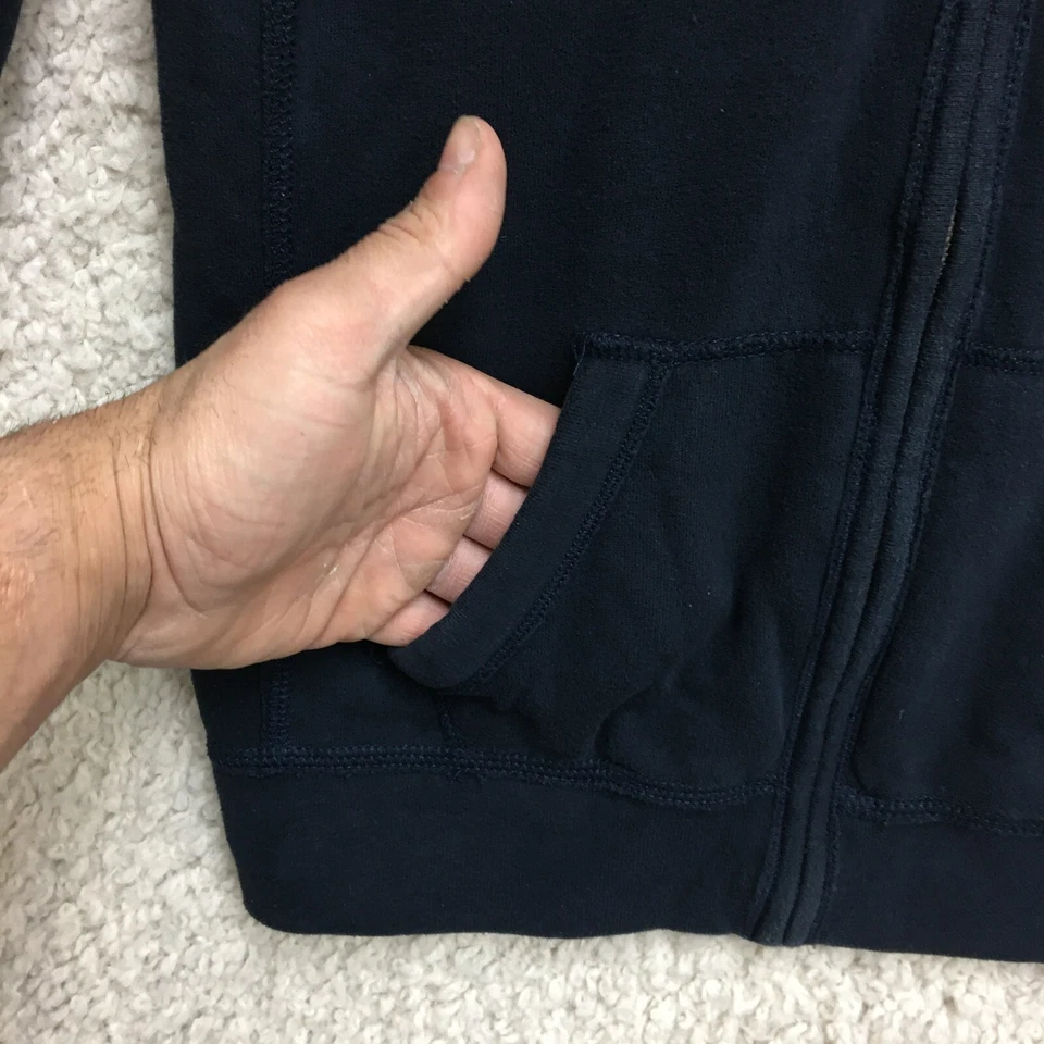 Hollister Sudadera con Capucha Mediana Juvenil Azul Cremallera Completa Sudadera Atlética Informal Niños M Foto 4 de 4